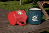 Enamel Camp Coffee Mug Mockup For Drinkware Preview 2