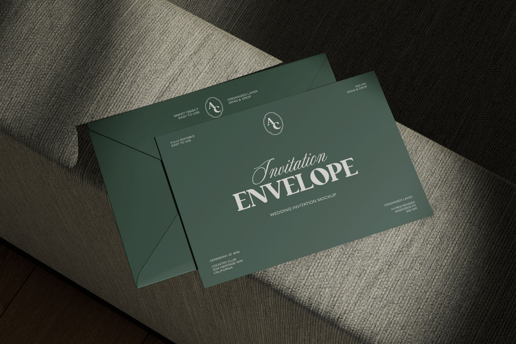 Envelope Wedding Invitation Mockup For Event Preview 3