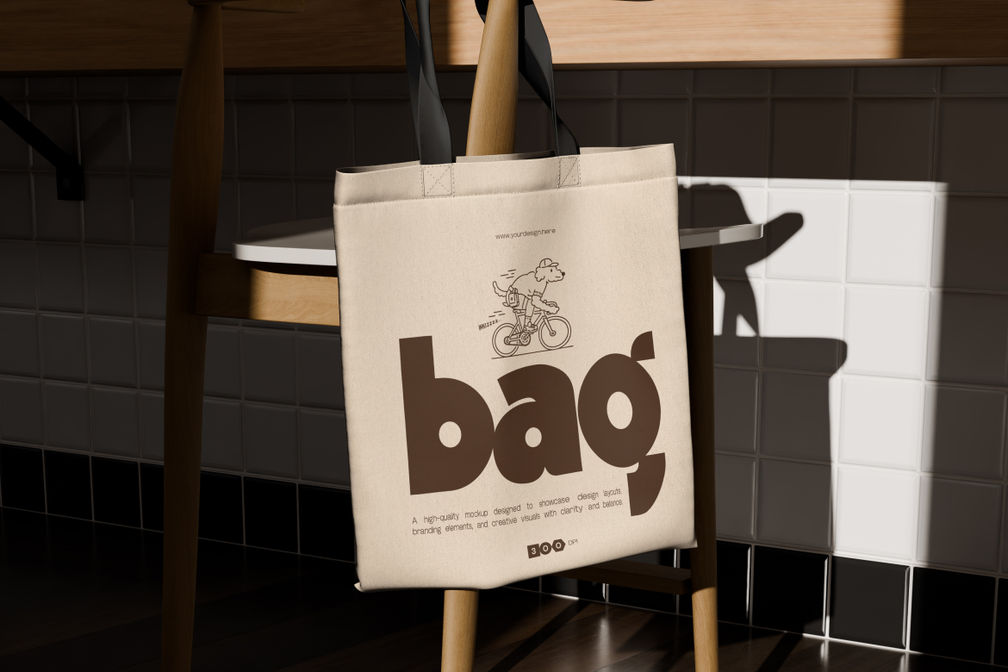 Hanging Canvas Tote Bag Mockup For Branding Preview 1