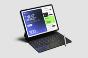 Ipad Tablet With Keyboard Mockup For Device Preview 1