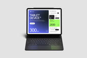 Ipad Tablet With Keyboard Mockup For Device Preview 2