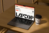 Macbook And Coffee Cup Mockup For Cafe Branding Preview 2