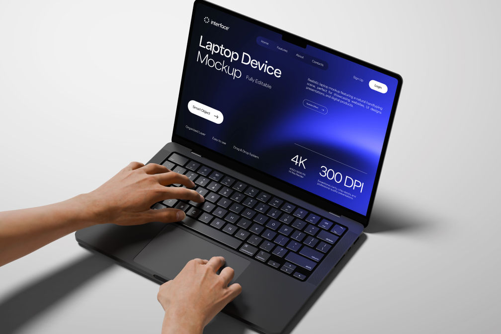 Macbook Laptop Website Screen Mockup For Device Preview 1