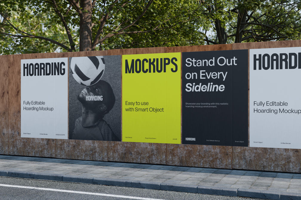 Outdoor Street Hoarding Billboard Mockup For Ads Preview 3