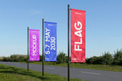 Outdoor Vertical Flag Banner Mockup For Event Preview 1