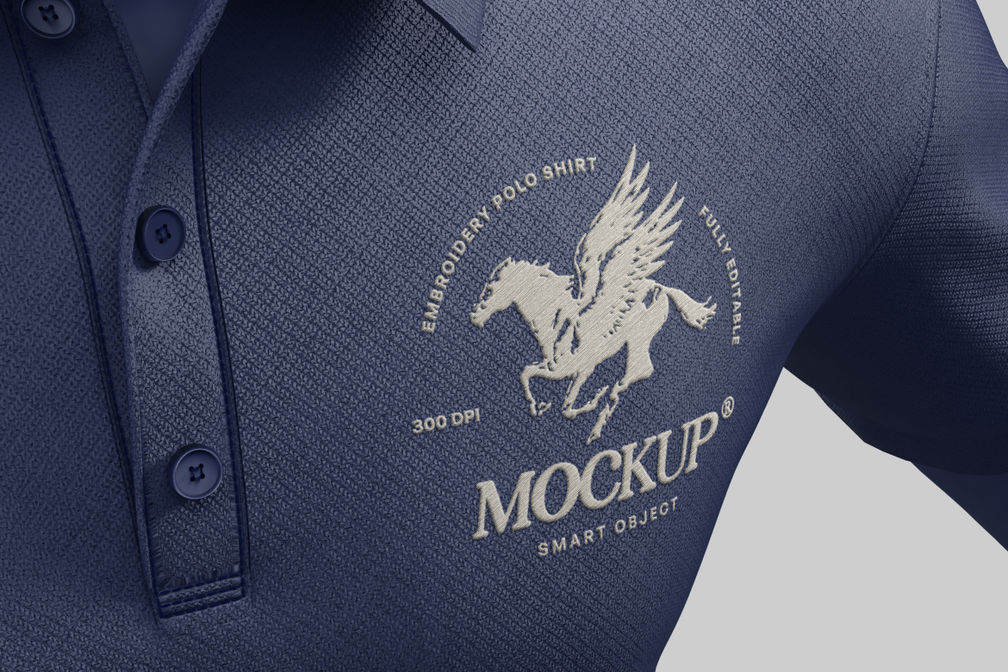 Polo Shirt Embroidery Mockup For Apparel Preview 3