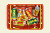 Retro Beverage Can Mockup In Basket For Packaging Preview 1