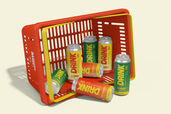 Retro Beverage Can Mockup In Basket For Packaging Preview 2