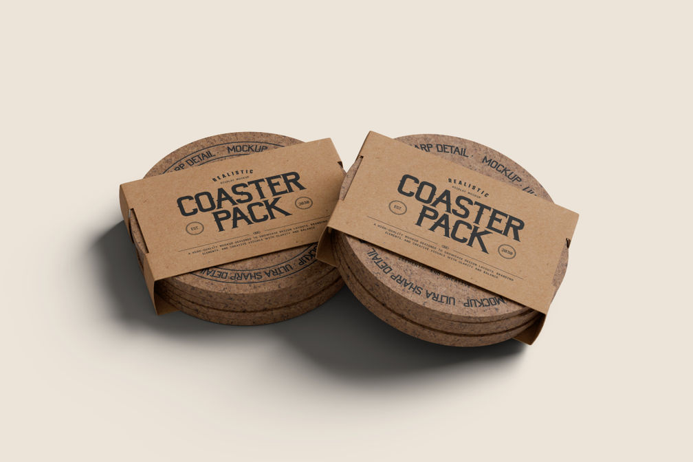 Round Coaster Mockup For Cafe Branding Preview 3
