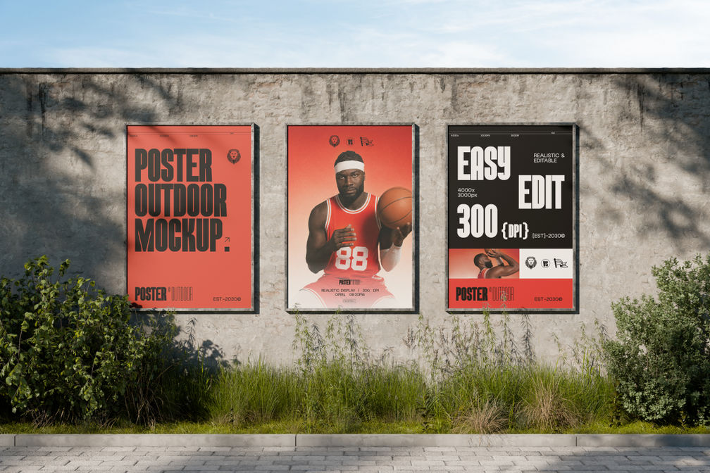 Sports Wall Outdoor Poster Mockup For Advertising Preview 2