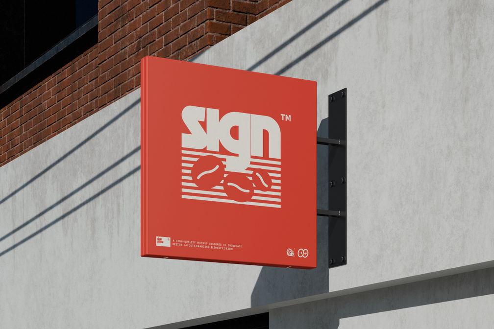 Square Outdoor Sign Board Mockup For Advertising Preview 3