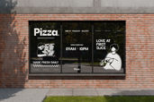 Storefront Window Sticker Mockup For Restaurant Preview 2