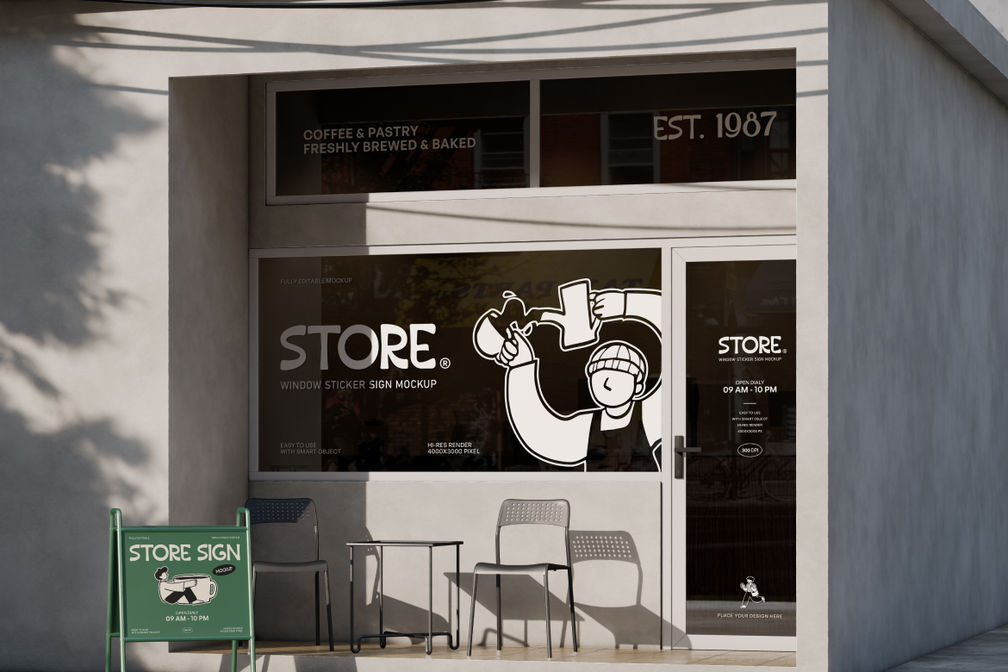 Storefront Window Sticker Mockup For Retail Preview 2