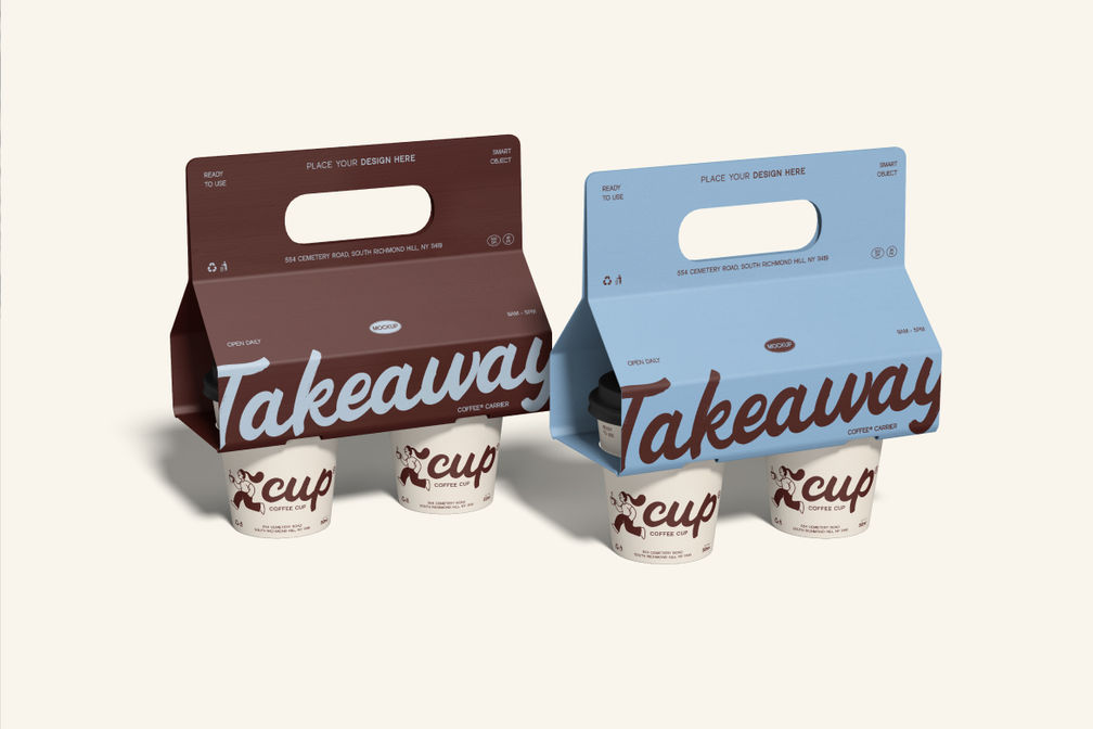 Takeaway Coffee Cup Carrier Mockup For Branding Preview 3