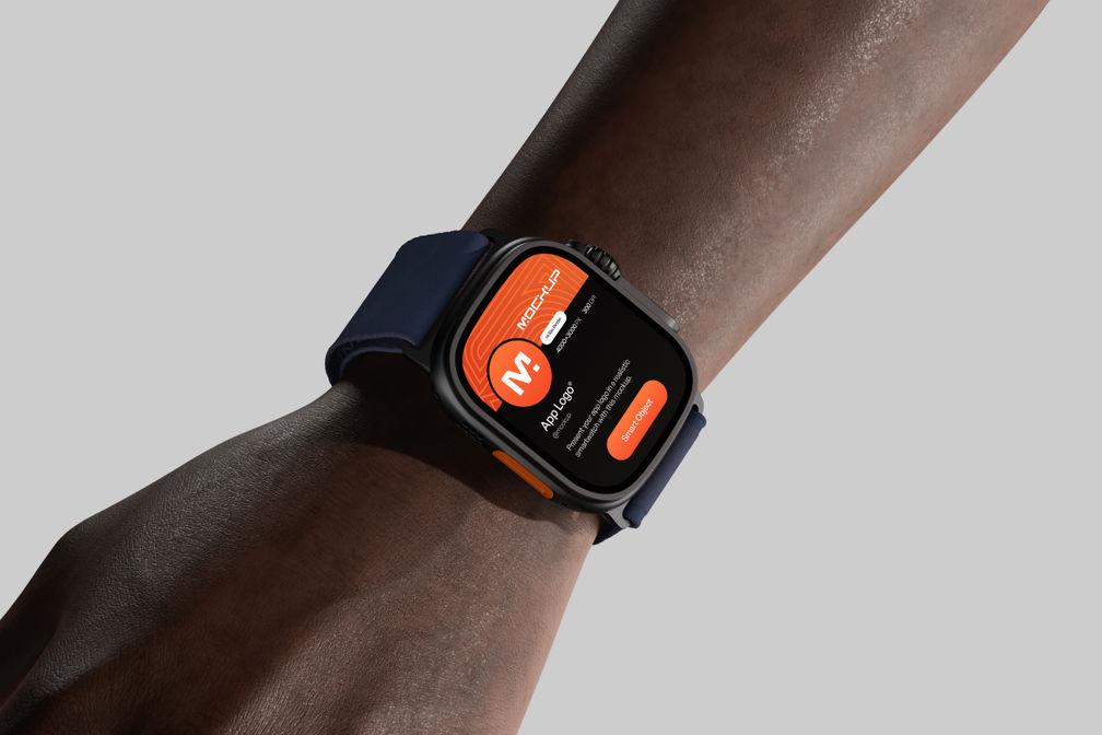 Titanium Smartwatch Wrist Mockup For Device Preview 3