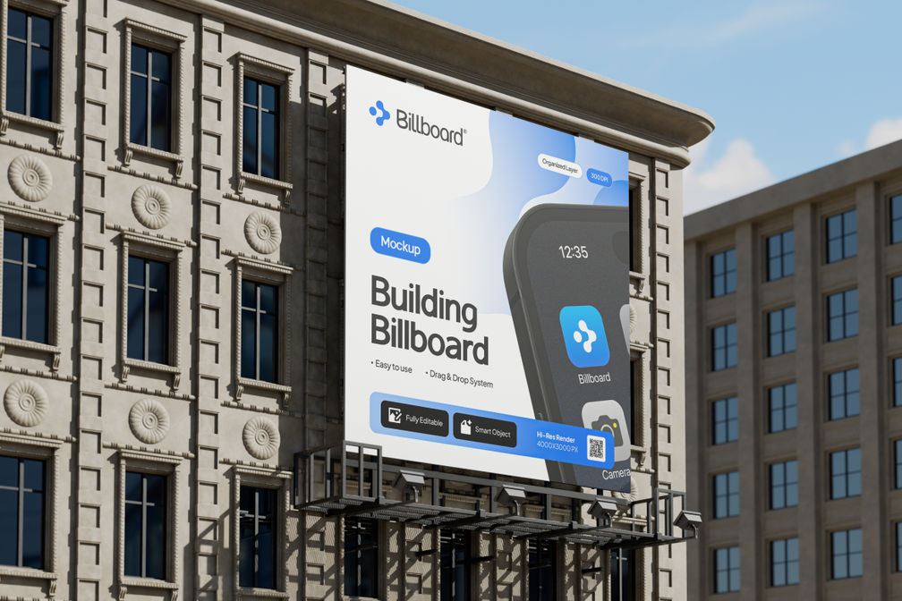Urban Building Billboard Outdoor Mockup For Ads Preview 1