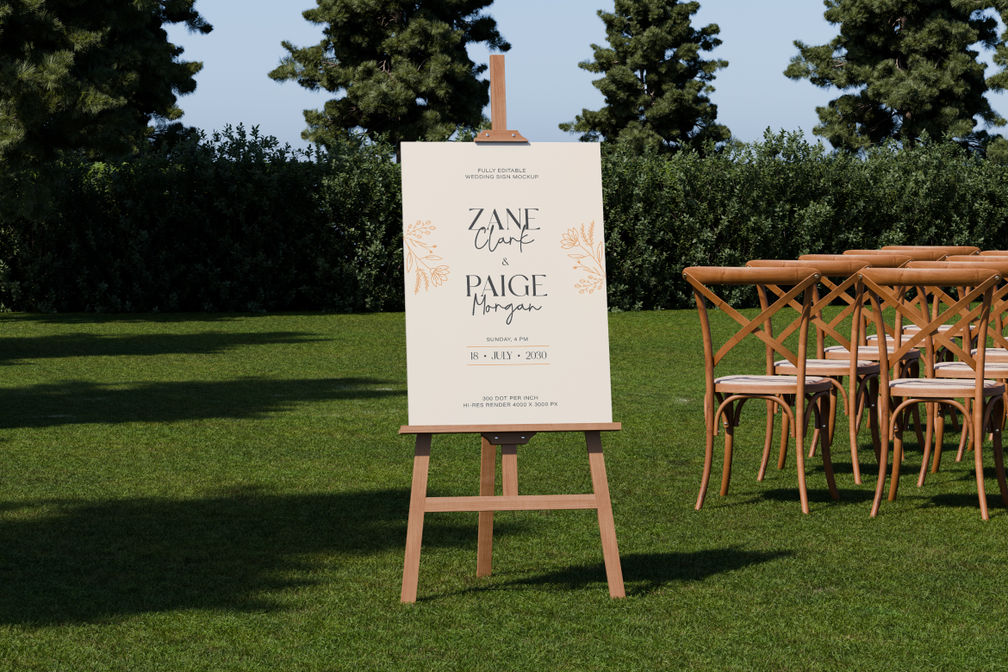 Wedding Welcome Sign Mockup For Event Signboard Preview 1