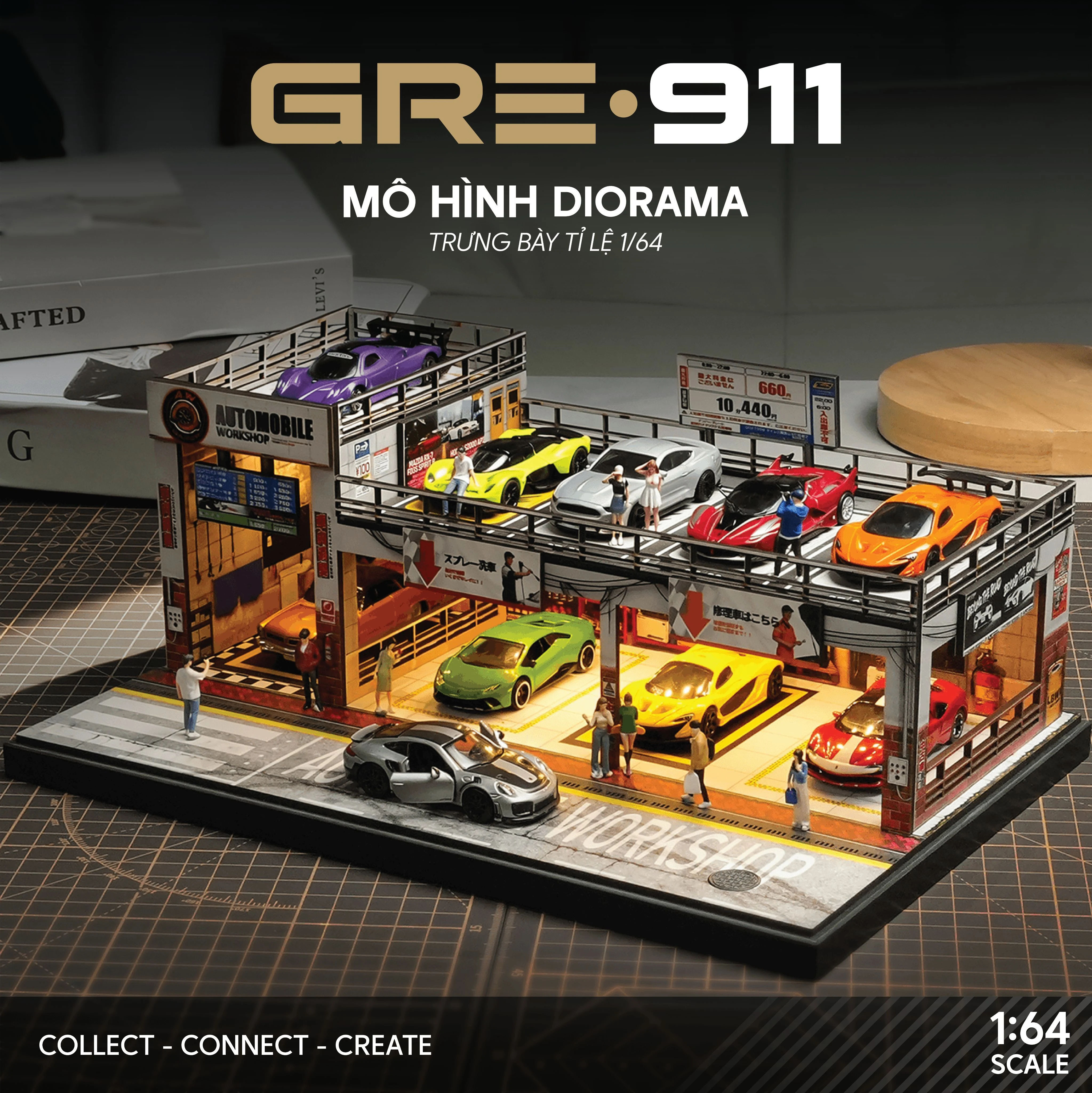Diorama Automobile Double-Level Workshop GRE911DIO-56