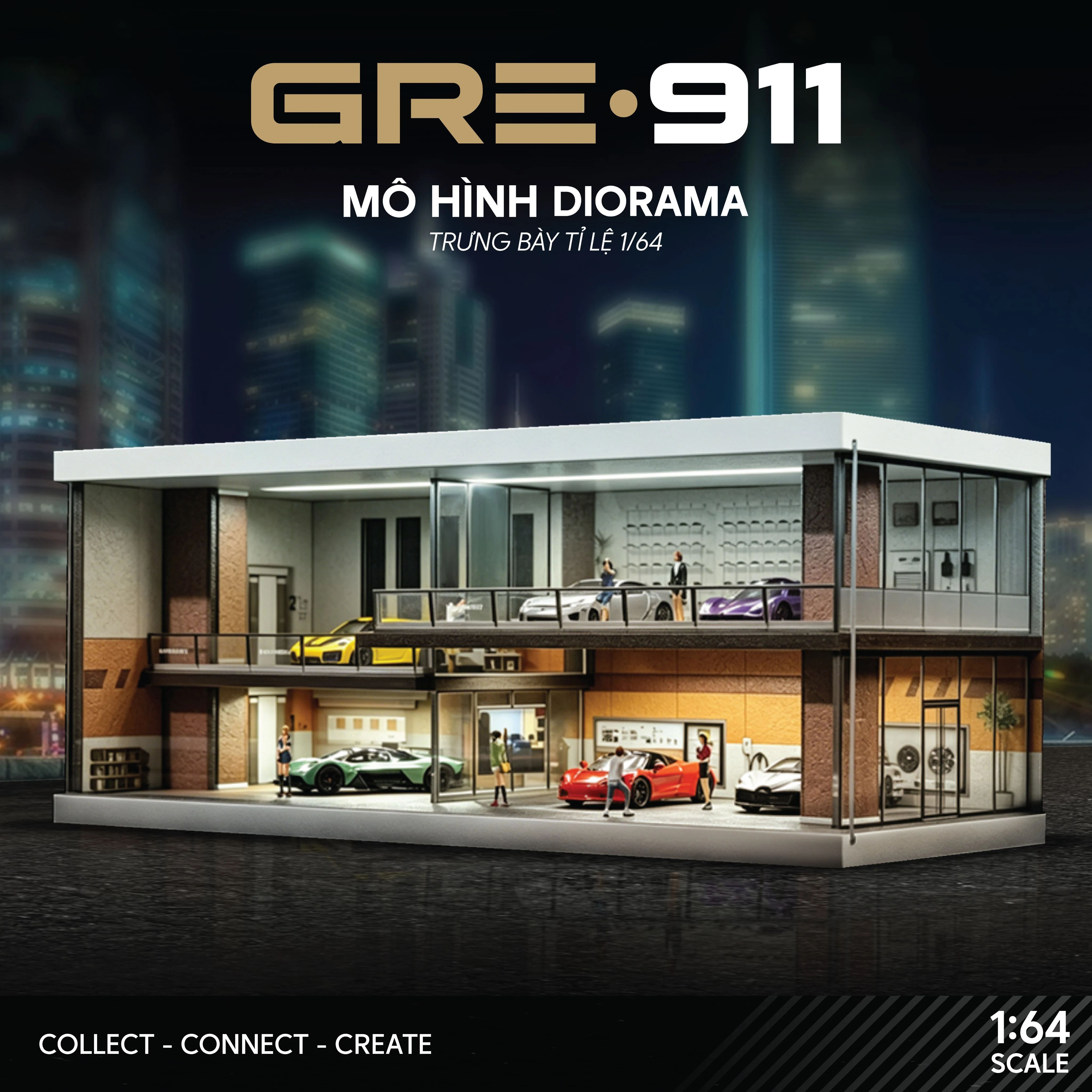 Diorama Light Brown Car House GRE911DIO-75