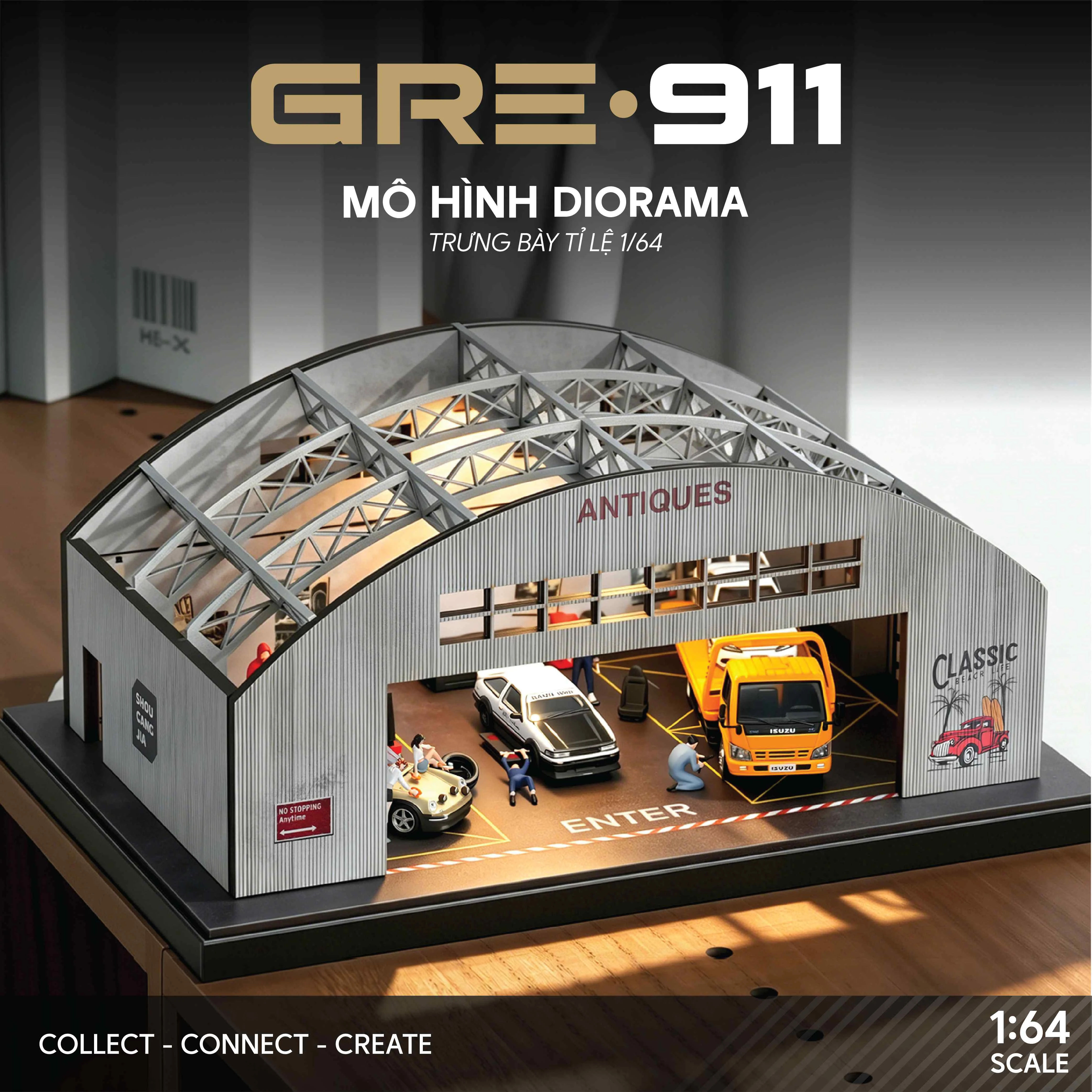 Diorama Shed Garage GRE911DIO-77