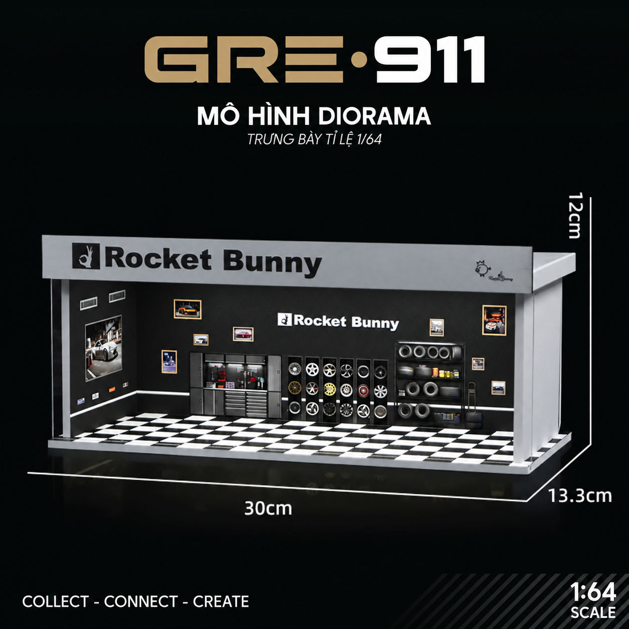 Diorama LED Garage Architecture 26 GRE911LED-26