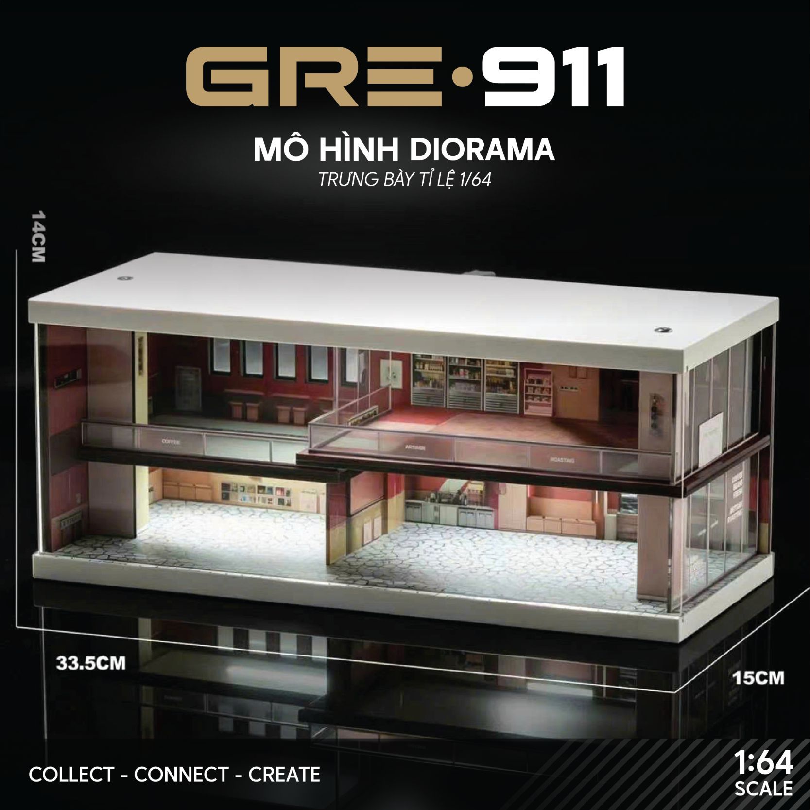 Pink Zone Coffee Diorama 1:64 GRE911LED-74