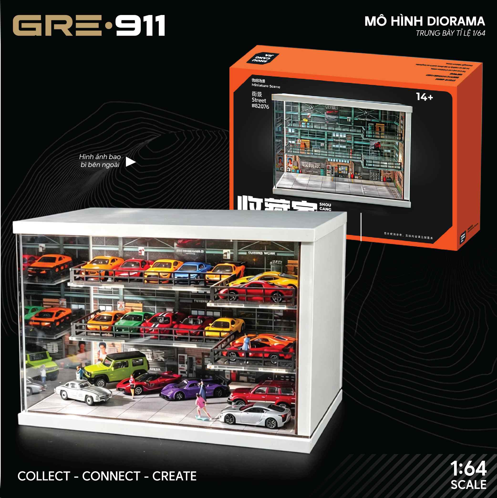 Toan canh garage Retro Industrial Warehouse 1:64