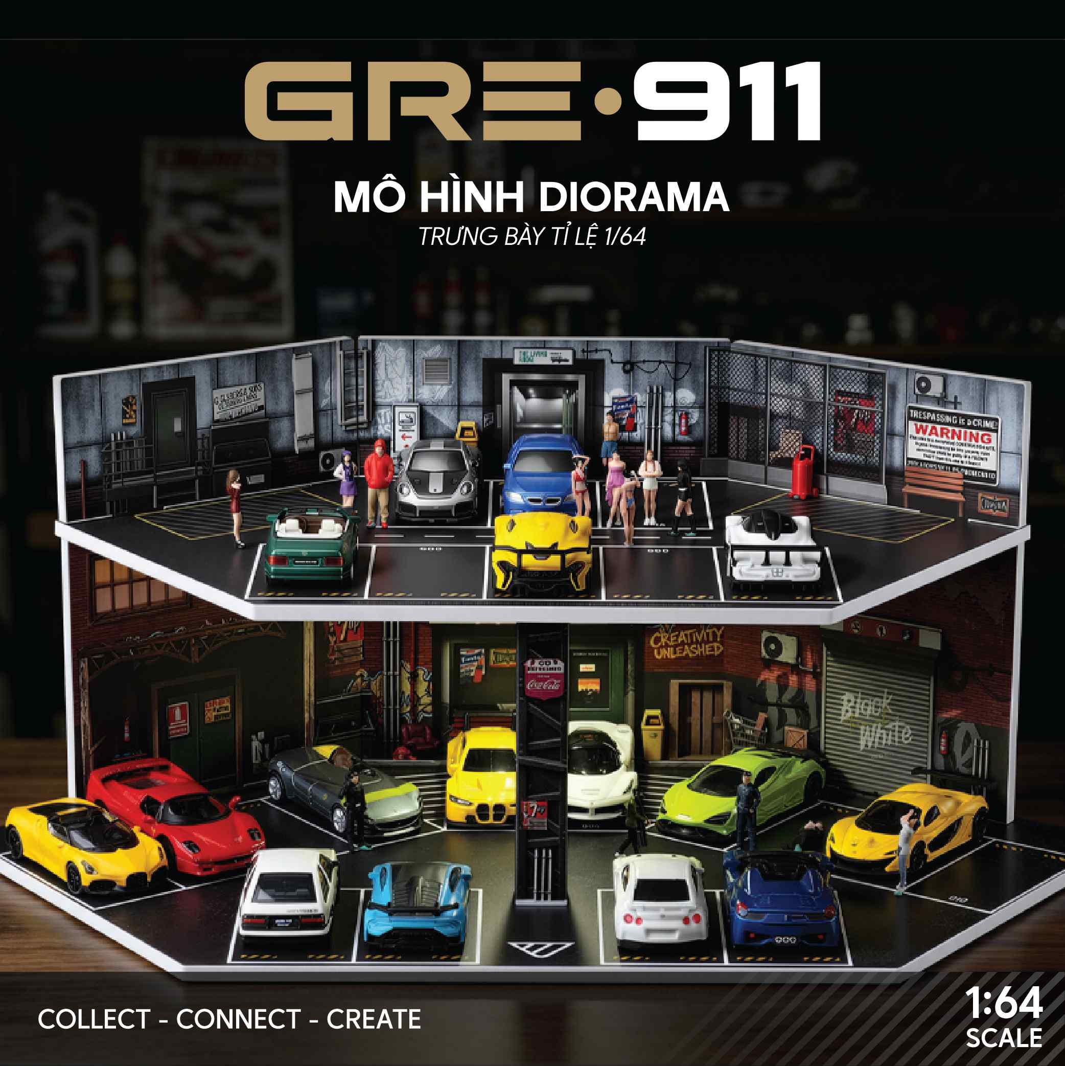 Diorama LED Garage Scene Box 82 GRE911LED-82
