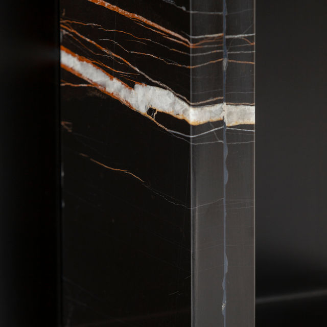 Raw Side Table, Sahara Noir Marble