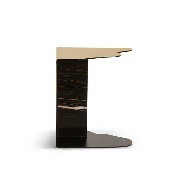 Raw Side Table, Sahara Noir Marble