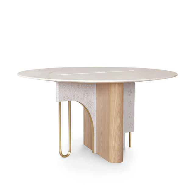 Ferreirinha Round Dining Table, Calacatta Marble