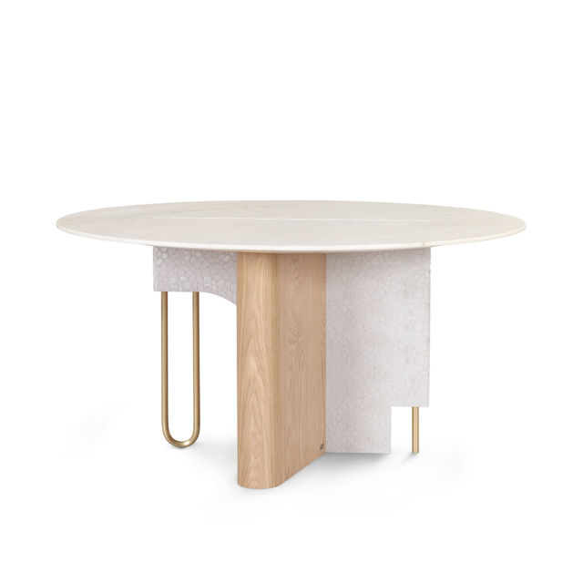 Ferreirinha Round Dining Table, Calacatta Marble