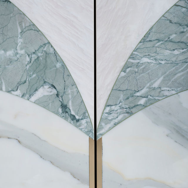 Biloba Sideboard, Green Guatemala Marble