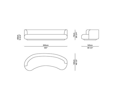 Technical details - Twins Curved Sofa