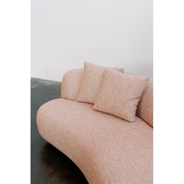 Twins Curved Sofa, Terracota Jacquard