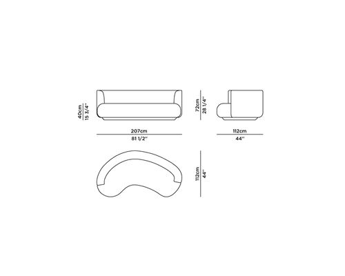 Technical details - Twins Curved Sofa