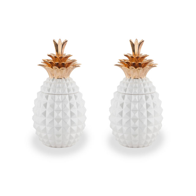 Pineapple Guadalupe Ceramic Pots Set/2