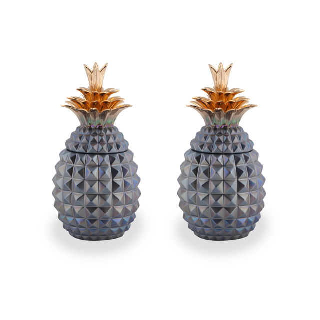 Pineapple Guadalupe Ceramic Pots Set/2