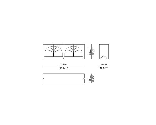 Technical details - Biloba Sideboard, Bardiglio Marble