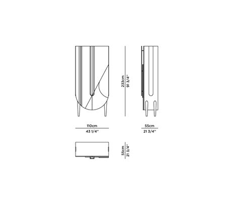 Technical details - Saqris Bar Cabinet, Rainbow Onyx