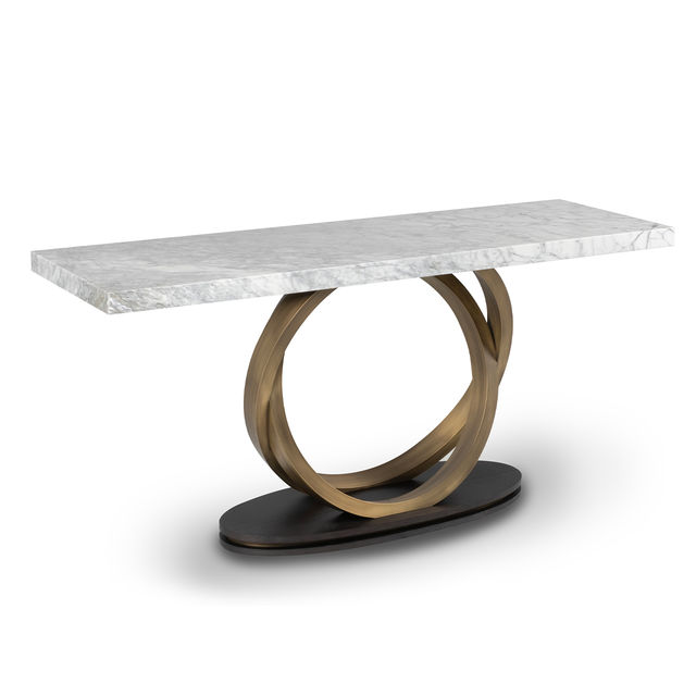 Armilar Console Table, Carrara Marble