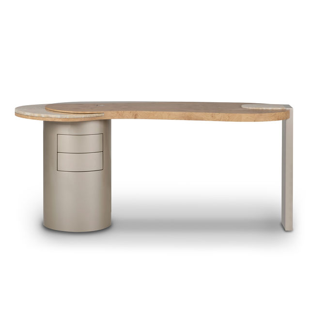 Armona Modern Desk, Miel Onyx