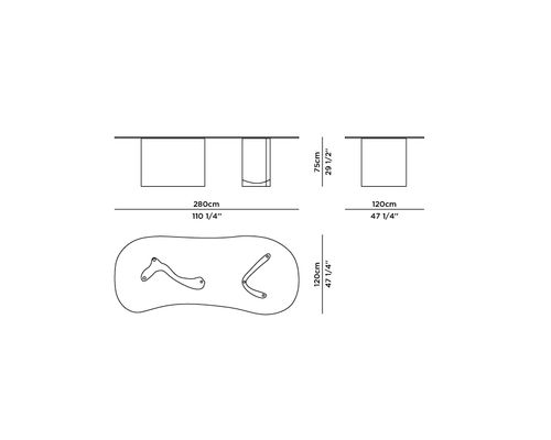 Technical details - Windy Marble Dining Table