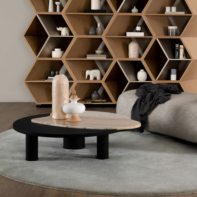 Bordeira Modern Coffee Table, Shadow Onyx