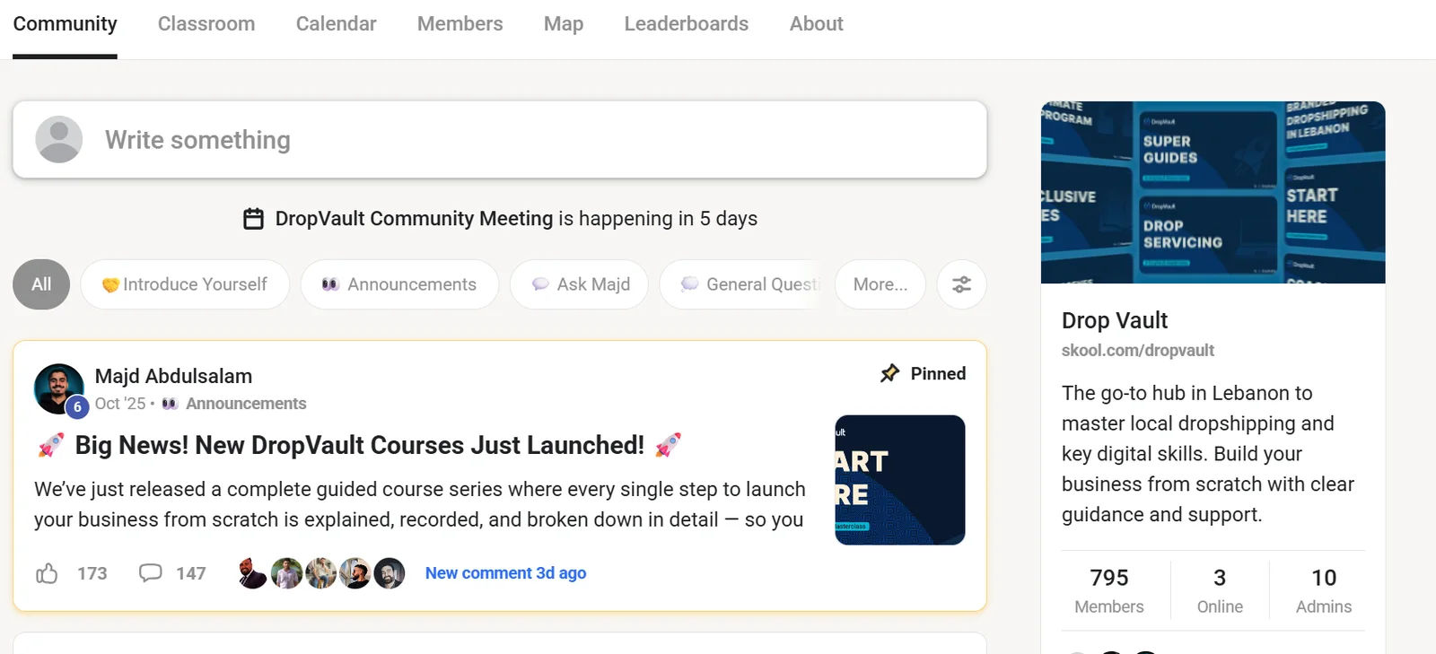 The Dropvault community feed