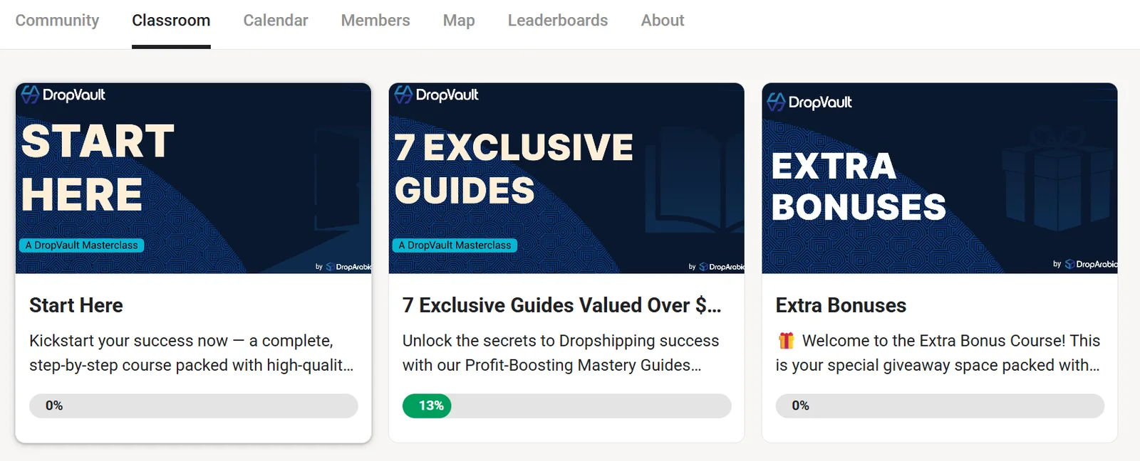 The Dropvault course library