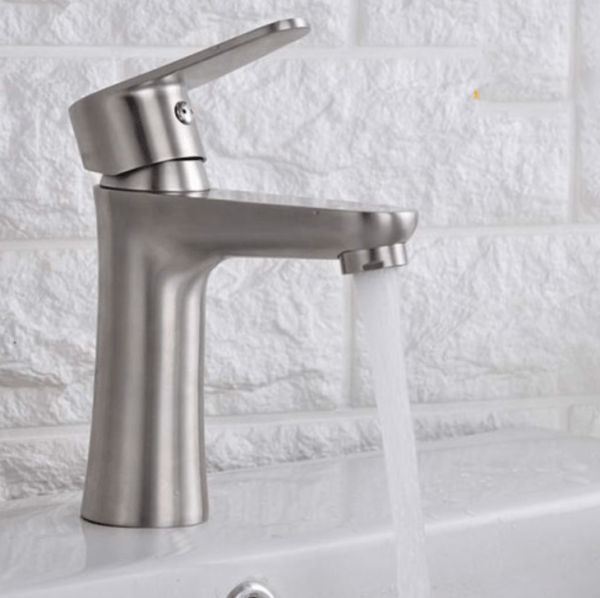 Vòi lavabo nóng lạnh inox mờ HL020