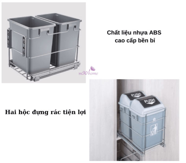 Thùng rác đôi giúp phân loại rác dễ dàng