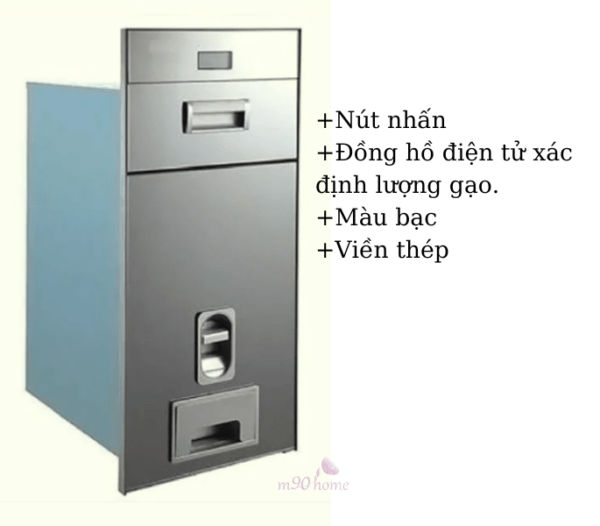 Thùng gạo mặt gương âm tủ bếp thông minh điện tử