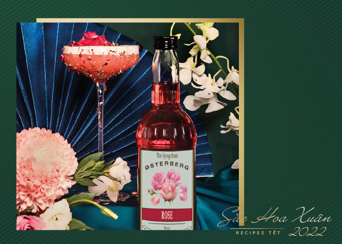 Một ly cocktail ấn tượng với màu hồng quyến rũ từ Siro Osterberg Hoa Hồng